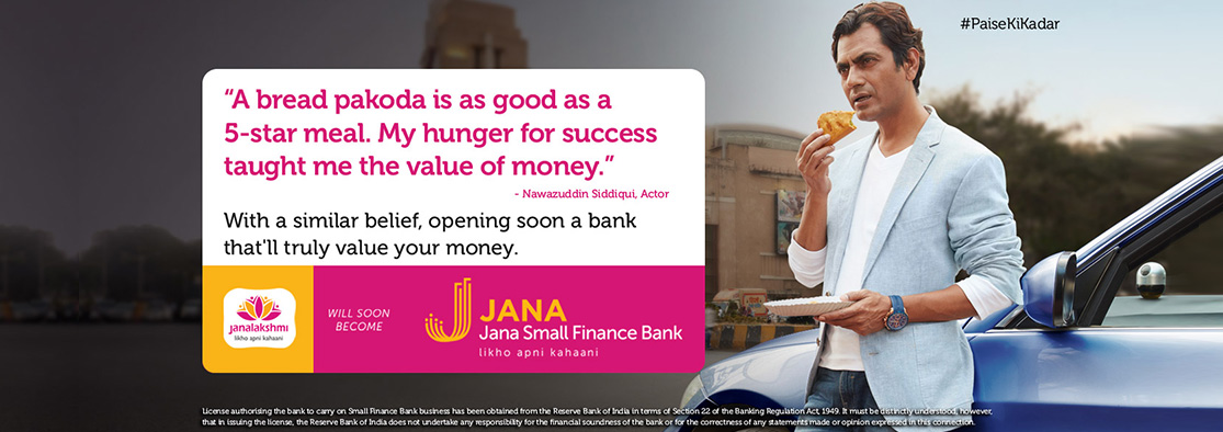 Nawazuddin Siddiqui brand ambassador of Jana Small Finance Bank